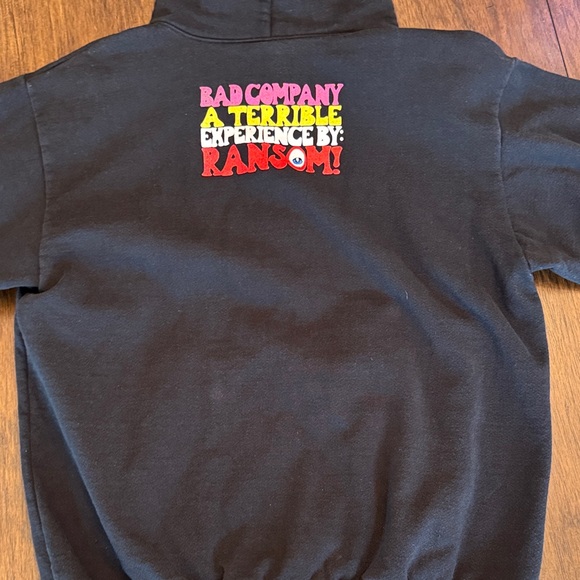 Ransom Puff Print Skull Black Hoodie with Red Skull Graphic made in the USA - Picture 8 of 12